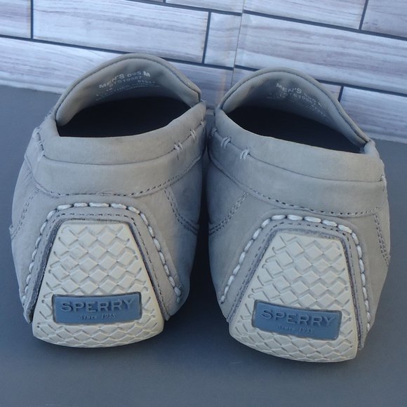 SIZE 9.5. SPERRY Gold Cup nubuck leather slip-on loafers. - Picture 6 of 16